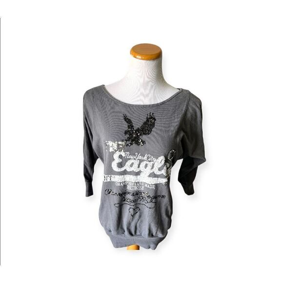 Womens Select Sequins Eagle Oversized Sweatshirt - Sz M (8) - Picture 1 of 2